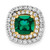 14k Two Tone 1/2 carat Lab Grown Diamond VS/SI+ G+ and Lab Created Emerald Chain Slide Pendant - PM-25BD958E-7174