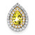 14k Two Tone 1/2 carat Lab Grown Diamond VS/SI+ G+ and Lab Created Yellow Sapphire Chain Slide Pendant - PM-9DE3A616-3881
