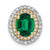 14k Two Tone 1/5 carat Lab Grown Diamond VS/SI+ G+ and Lab Created Emerald Chain Slide Pendant