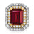 14k Two Tone 5/8 carat Lab Grown Diamond VS/SI+ G+ and Lab Created Ruby Complete Chain Slide Pendant