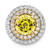 14k Two Tone 5/8 carat Lab Grown Diamond VS/SI+ G+ and Lab Created Yellow Sapphire Chain Slide Pendant