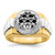 14k Two Tone Fancy Ridged-Sides 1ct Mens Diamond Ring Mounting