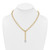14k Two Tone Polished 6.5mm Fancy Curb Link With Teardrop 18 inch Lariat Necklace