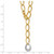 14k Two Tone Polished 6.5mm Fancy Curb Link With Teardrop 18 inch Lariat Necklace