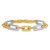 14k Two Tone Polished 8mm Fancy Square And Rectangle Figaro 7.25 inch Bracelet