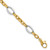 14k Two Tone Polished Oval and Cable Chain 7.25 inch Bracelet