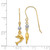14K Two Toned Puffed Dolphin Shepherd Hook Earrings