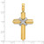 14K Two-tone  X  Center Polished Cross