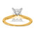 14k Two-tone 1 3/4 carat Certified Lab Grown Diamond VS/SI+ G+ Radiant Solitare Complete Engagement Ring