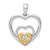 14k Two-Tone 1/15ct. Diamond Triple Heart Pendant