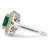 14k Two-Tone 1/2 carat Lab Grown Diamond VS/SI+ G+ and Lab Created Emerald Fashion Ring