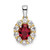 14k Two-Tone 1/2 carat Lab Grown Diamond VS/SI+ G+ and Lab Created Ruby Halo Pendant