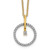 14k Two-tone 1/5 carat Diamond Circle Pendant 18 inch Necklace
