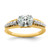 14k Two-tone 1/6 carat Lab Grown Diamond VS/SI+ G+ 1 carat Center Oval Semi Mount Engagement Ring