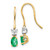 14k Two-tone 1/8ct Diamond and Oval Emerald Shepherd Hook Earrings