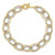 14k Two-tone 11mm Fancy Oval Link 7.5 inch Bracelet