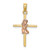 14K Two-Tone 2-D Girl On Cross Charm