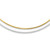 14k Two-tone 2mm Reversible White and Yellow 16 inch Omega Necklace Plus 2 inch Heart Chain Extender