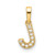 14K  Diamond Letter J Initial with Bail Pendant