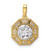 14k Two-tone 3/4 carat Lab Grown Diamond VS/SI+ G+ Octogon Halo Pendant