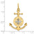 14K Two-tone 3-D Anchor w/ Compass and Rhodium Needle Charm