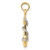 14K Two-Tone 3D Anchor W/Rope Pendant