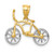14k Two-tone 3D Moveable Bicycle Pendant