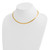 14k Two-tone 4mm Reversible White and Yellow 16 inch Domed Omega Necklace