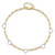14K Two-tone 5 Hearts and Paperclip Links 9 inch Anklet Plus 1 inch Extender