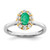 14k Two-Tone 5/8 carat Lab Grown Diamond VS/SI+ G+ and Oval Lab Created Emerald Halo Fashion Ring