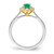 14k Two-Tone 5/8 carat Lab Grown Diamond VS/SI+ G+ and Oval Lab Created Emerald Halo Fashion Ring