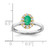 14k Two-Tone 5/8 carat Lab Grown Diamond VS/SI+ G+ and Oval Lab Created Emerald Halo Fashion Ring