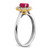 14k Two-Tone 5/8 carat Lab Grown Diamond VS/SI+ G+ and Oval Lab Created Ruby Halo Fashion Ring