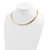 14k Two-tone 6mm Reversible White and Yellow 18 inch Domed Omega Necklace
