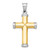 14K Two-Tone and Rhodium Reversible Cross