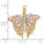 14k Two-Tone and White Rhodium Diamond-cut Butterfly Charm
