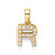 14K  Diamond Letter R Initial with Bail Pendant