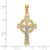 14k Two-tone Celtic Crucifix w/ Eternity Circle Charm