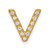 14K  Diamond Letter V Initial Charm