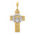 14k Two-tone Claddagh Cross Pendant - D1-DD29EC73-3154