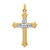 14k Two-tone Claddagh Cross Pendant - XC-1F421607-8329