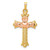 14k Two-Tone Claddagh Cross Pendant - XR-06747B3E-2239