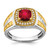 14k Two-tone Created Ruby and Diamond Mens Ring - RM-3344A418-4885