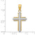 14k Two-tone Cross Pendant - K5-6D30F9B7-1407