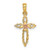 14k Two-Tone Cross w/ Cut-Out Flower Charm