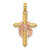 14K Two-Tone Cross w/ Drape Charm - K8-E2D35DDF-4647