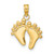 14K  Double Feet Hang Ten Style Charm
