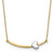 14k Two-tone Curved Bar with Heart 18 inch Necklace