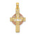 14K Two-Tone Cut-Out Dove On Cross Charm