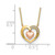 14K Two-Tone CZ Heart-in-Heart 18 inch Necklace Plus 2 inch Extender